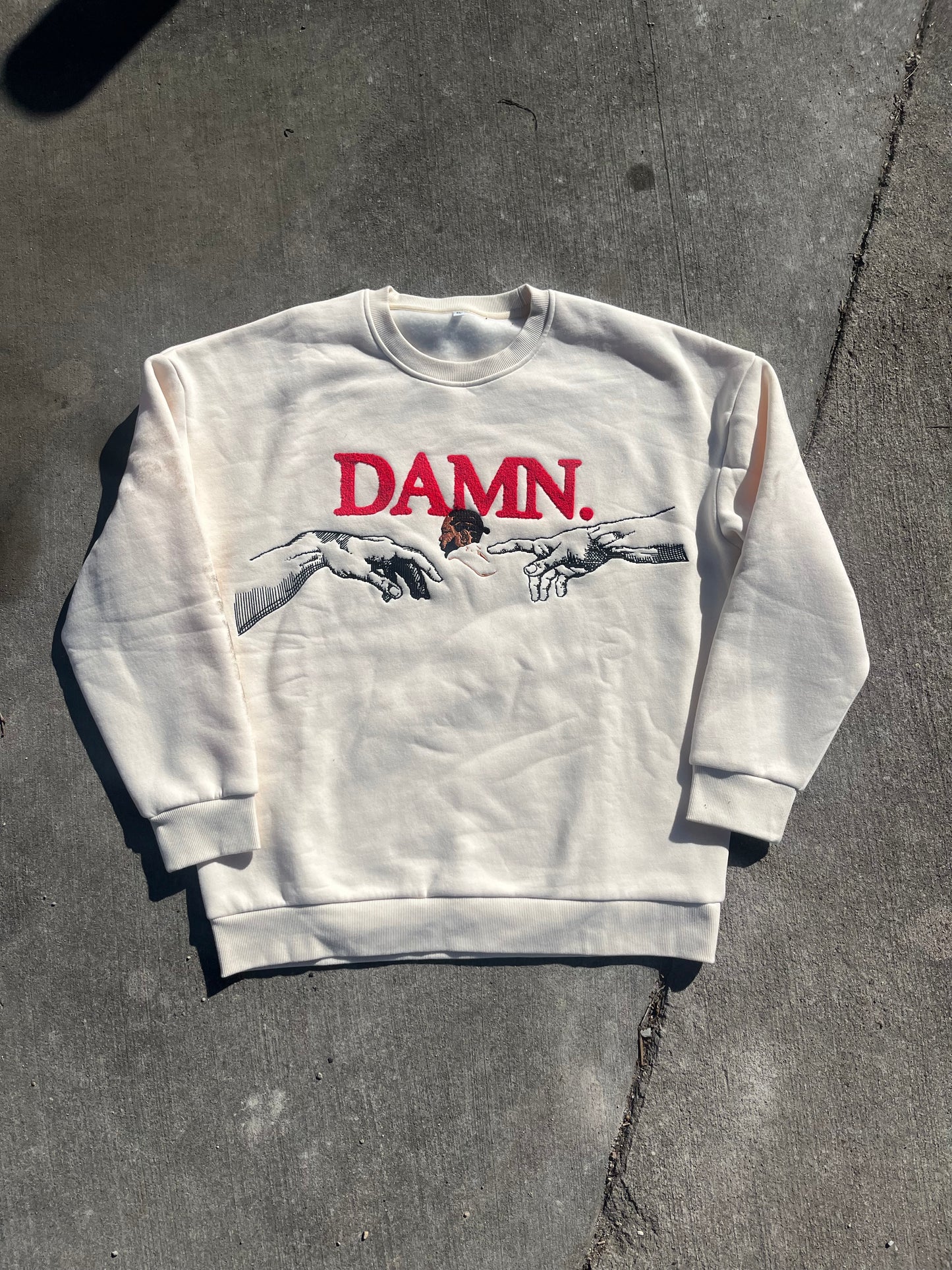 "DAMN” 10oz CHENILLE/ EMBROIDERED PREMIUM CREWNECK