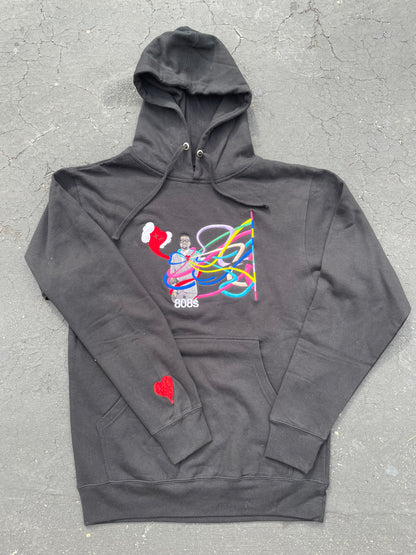 "808STRIPE" 10oz  PREMIUM HEAVYWEIGHT EMBROIDERED HOODIE