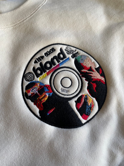 "BLONDDISC" MENS 9oz HEAVY EMBROIDERED CREWNECK