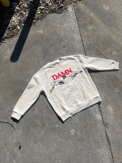 "DAMN” 10oz CHENILLE/ EMBROIDERED PREMIUM CREWNECK