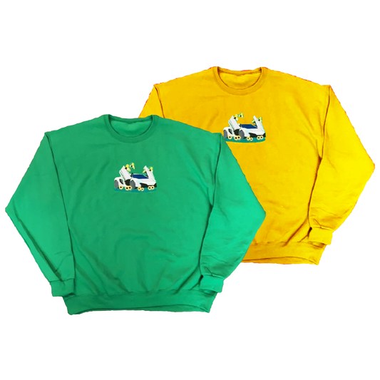 “FLOWERWHIP” MENS HEAVYWEIGHT EMBROIDERED CREWNECK